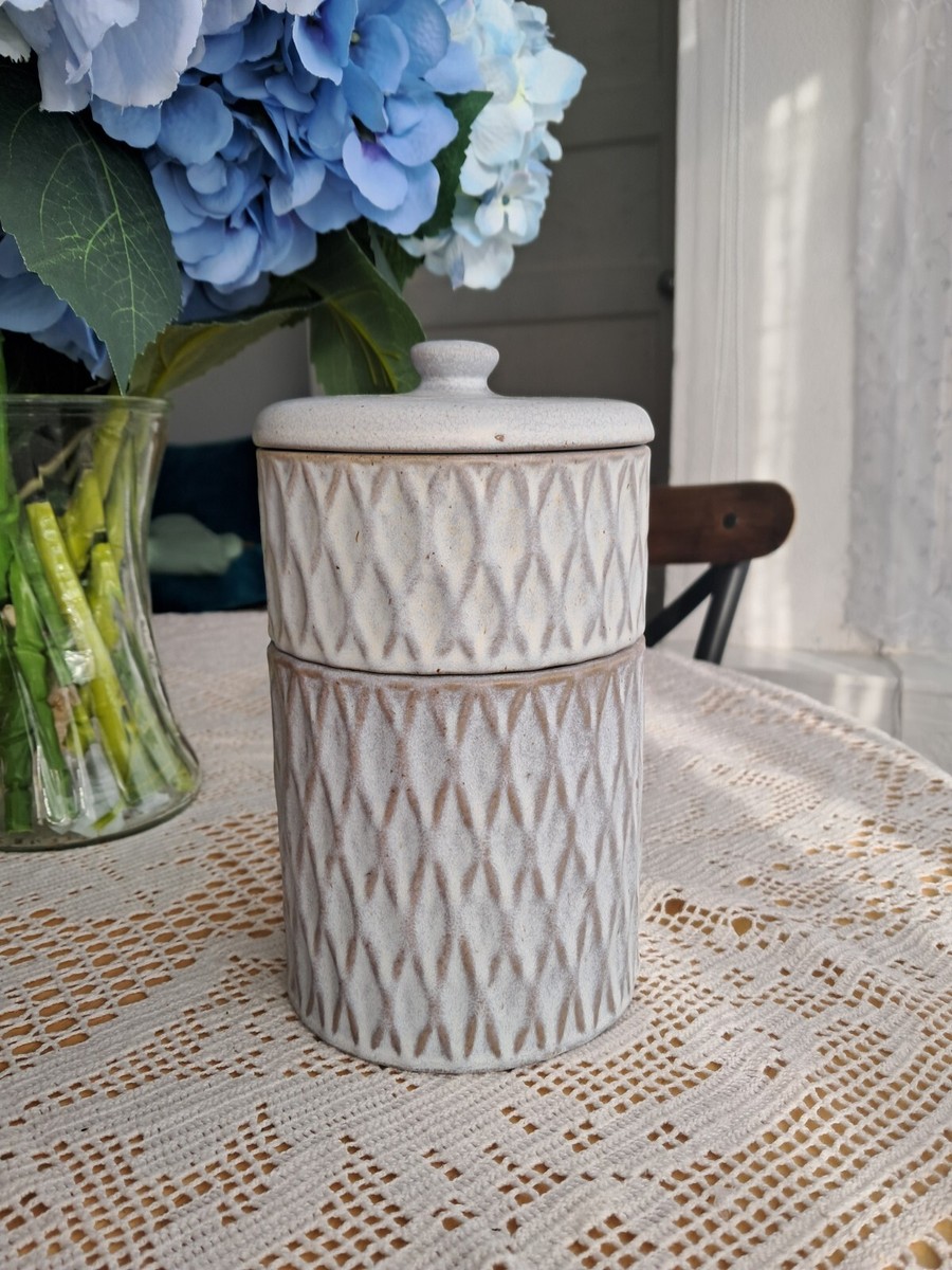 Next Grey Embossed Geo Set Stacked Storage Jars Kitchen Tea