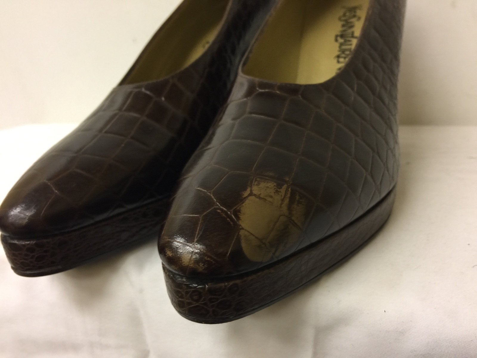 YSL Yves Saint Laurent decolte donna marroni classiche taglia 8M