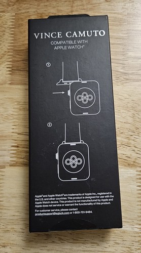 Vince Camuto Apple Watch Band Silicone Black 42/44/45 - Picture 2 of 4
