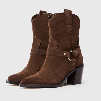 Dolce Vita Brown Kenzen Western Harness Boots Suede