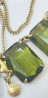 J. Crew Designer Gold Tone Green Rhinestone Necklace, 23.6g — photo 3
