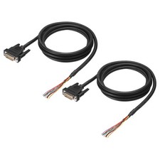2 Pcs 6.6 ft 26AWG DB15 Male Connector to Bare Wire END RS232 15-Pin
