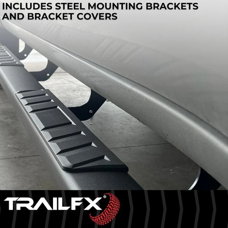 TrailFX A4012B Steel Trapezoidal Black Powder Coated Nerf Bar for Dodge Ram - Image 4 of 4