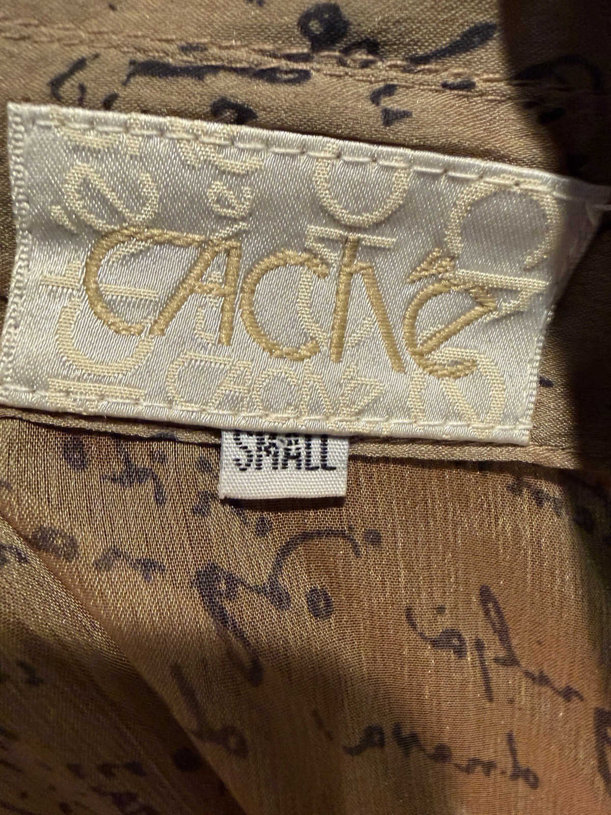 Vintage Caché Script Print Blouse - image 6