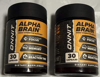 Onnit, Alpha BRAIN - 2 BOTTLES 30 CAPSULES EACH / Expire 10/2027 - Brand New -