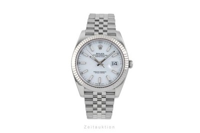 Rolex Datejust 41 White Dial Stahl / Weissgold Automatik Herrenuhr Ref. 126334
