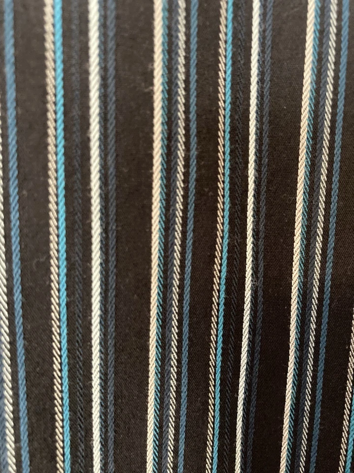 Van Heusen Men’s Button Down Long Sleeve Striped XL 17 To 17.5 Teal, Black, Whit - Image 3 of 4