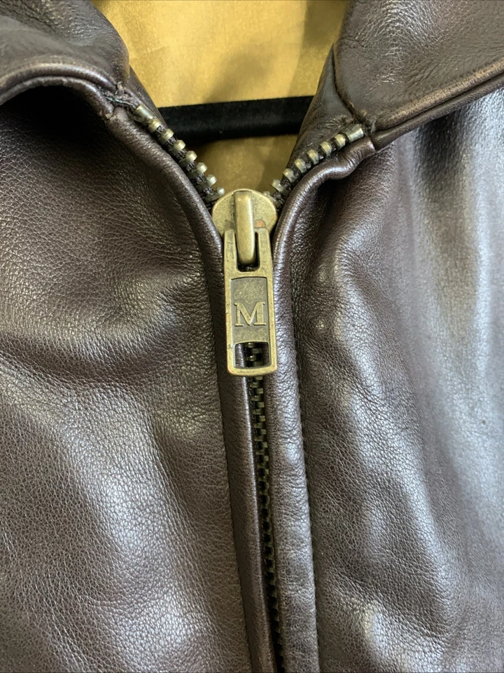 Marc New York Andrew Leather Jacket Mens Size Large Brown Coat Moto Heavy - Image 3 of 4