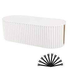 FABROK Cable Management Box with 10 Ties, Large 1 Pack , White