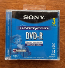 Sony Handycam Mini DVD-R 1.4GB 30 Min Camcorder Discs 3 Pack NEW Sealed