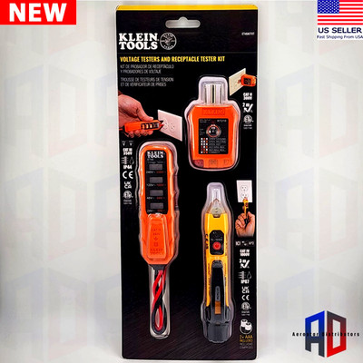 NEW Klein Tools ET45KITXT Voltage Testers and Receptacle Tester Kit