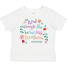 Inktastic She Is Fierce Funny Shakespeare Quote Toddler T-Shirt William Though