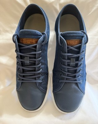 Geox Respira Men's Blue Leather Lace-Up Sneakers US 10 EU 43 UK 9 Comfortable T2