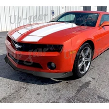 For 10-13 Chevy Camaro LT LS 1LT V6 Matt Black Front Bumper Spoiler Lip 3PCS