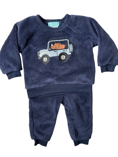 Juego a juego azul marino para niños con diseño de coche - Imagen 3 de 3
