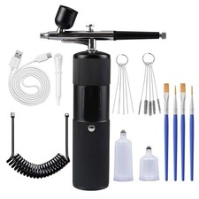 Airbrush Kit with Compressor, 48 PSI High Pressure Cordless Airbrush Gun, Por...