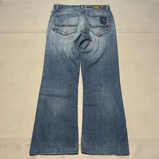 VTG Y2K Quicksilver Baggy Wide Leg Jean 30X30 Blue Denim Skate Surf Grunge-30x30