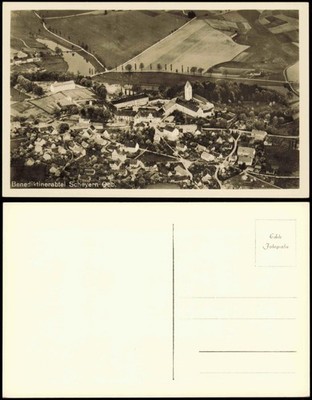 Postcard Scheyern Benedictine Abbey Scheyern Obb. from 1950 aircraft