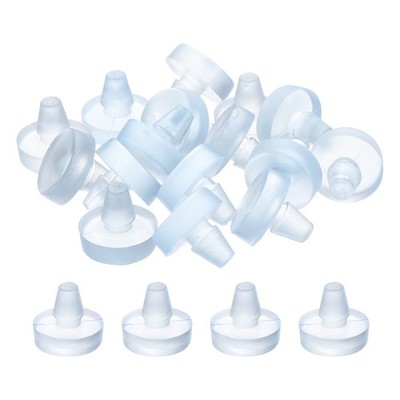 26Pcs 6.5mm/0.26'' Glass Table Top Bumpers with Stem Fits 1/4Inch Hole Clear