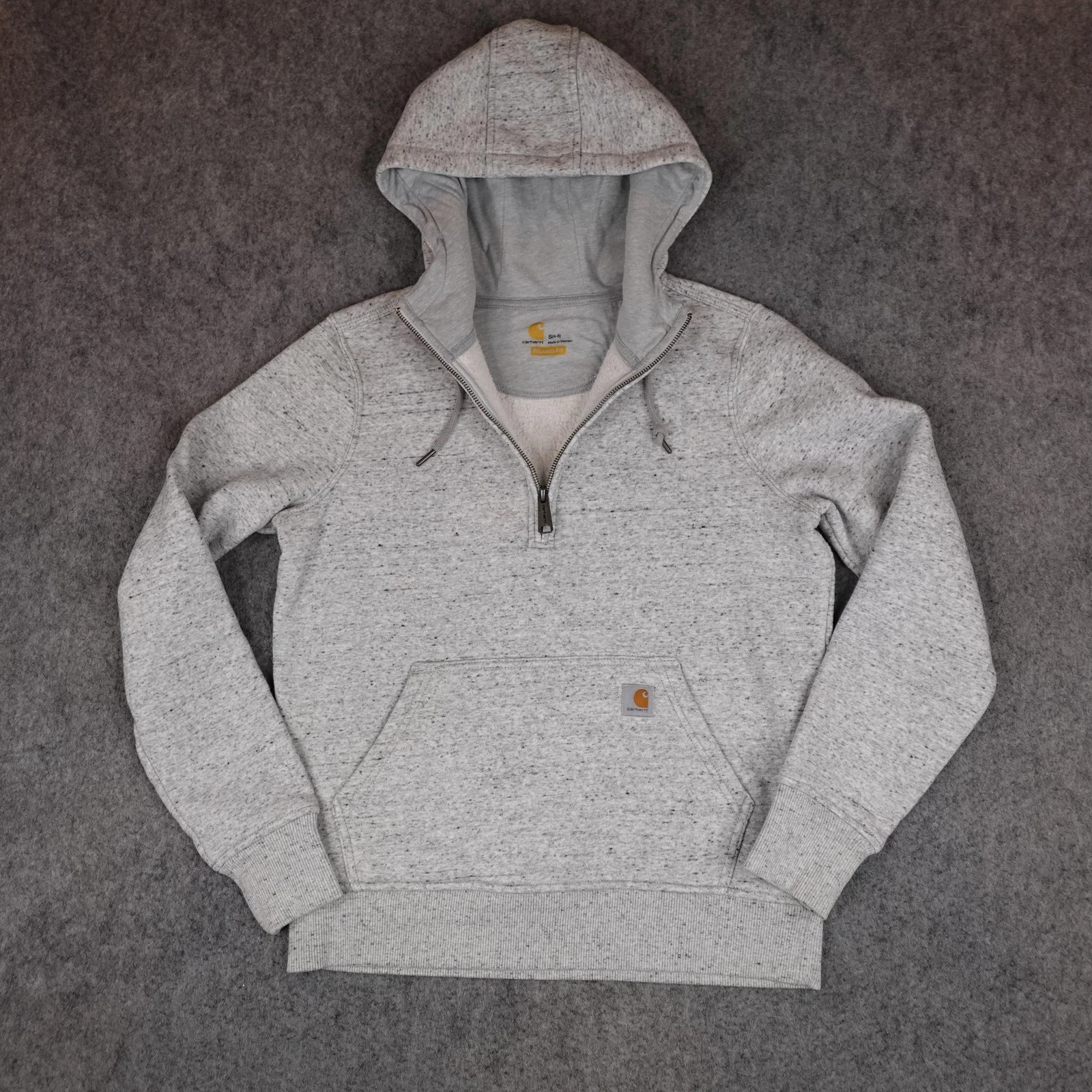 Carhartt Hoodie Sweatshirt Womens Small Clarksburg Half Zip Relaxed 103240 E07