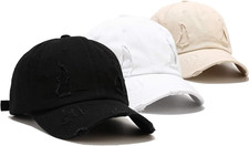 Baseball Cap 3 Pack Vintage Distressed Low Profile Unstructured Broken Patch Cot