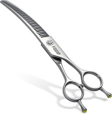 Professional 3D Curved Chunkers Dog Grooming Scissors 7'' Curved Thinning Shears