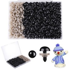 400pcs 12mm Safety Eyes for Amigurumi with Washers Plastic Black Safety Eyes ...