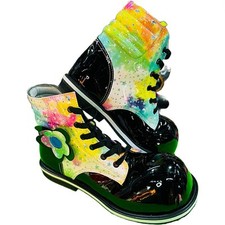 Mexican Professional Black Flower Clown Shoes Zapato Para Payaso Made In Mexico