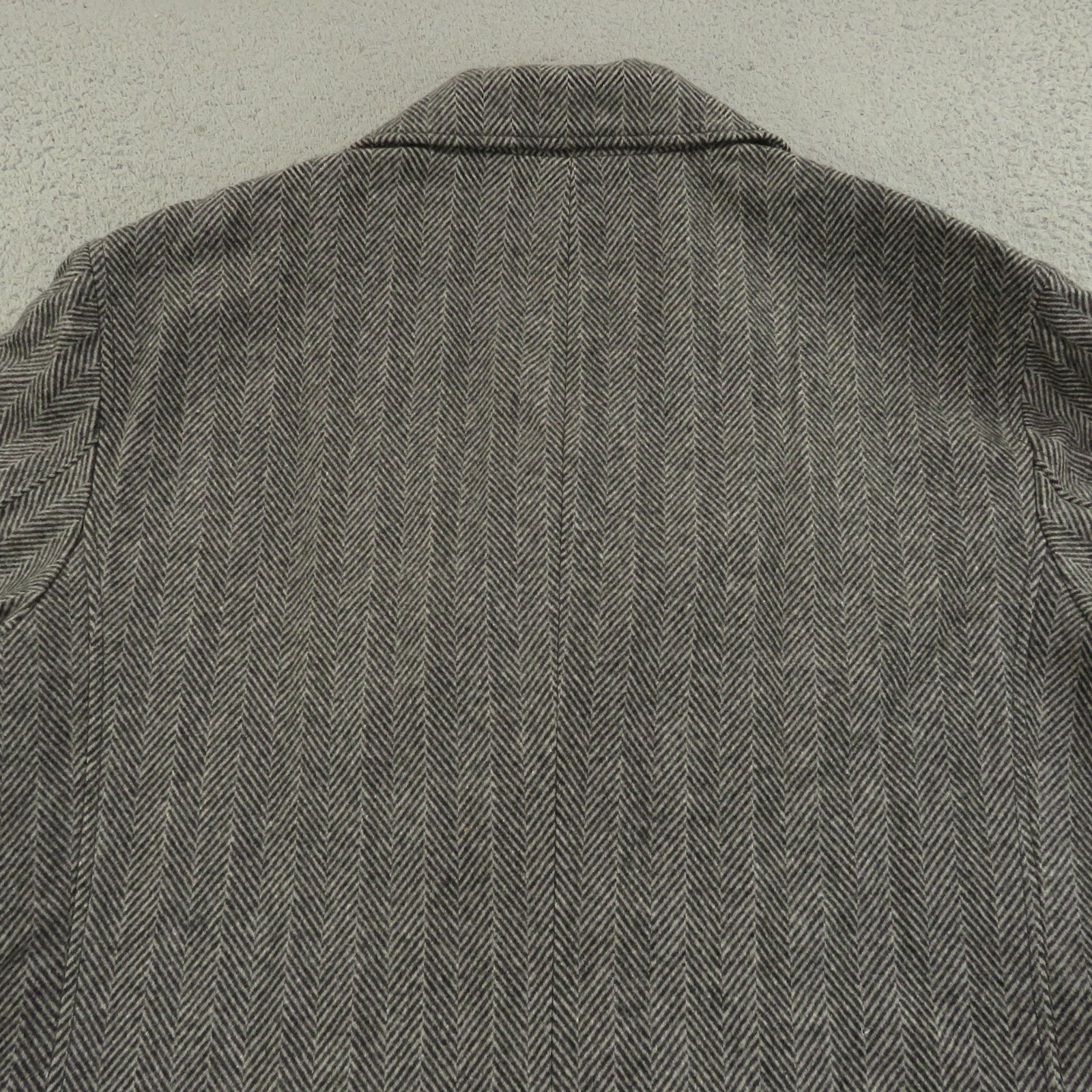 Gap Coat Men XXL Wool Herringbone Double Breasted Jacket City Towne Car Charcoal image 6