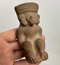 Pre Columbian Mexican Pottery Anthromorphic Warrior Figurine Genuine 500-1500AD