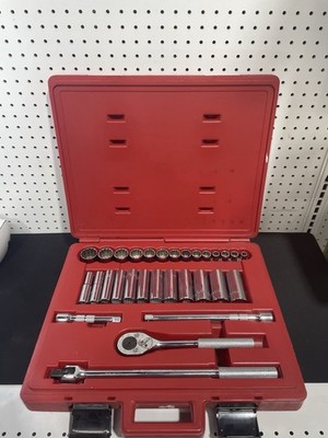 Proto J54126 1/2 Drive 12 Point Socket Set 30 Pc USA Stanley