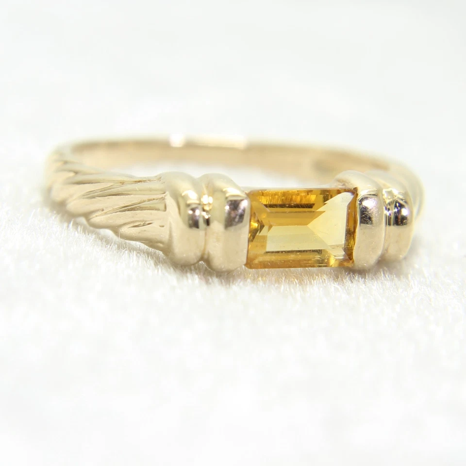 Bonito anillo de oro amarillo de 9 quilates de berilo dorado talla L ~ 5 3/4 Foto 2 de 4