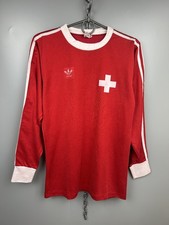 Vintage Switzerland 1975 1978 National Team Home Football Long Sleeve Adidas M
