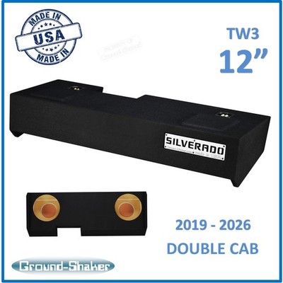 Chevy Silverado DOUBLE Cab 2019 - 2026 12'' Sub Subwoofer Enclosure JL Audio TW3