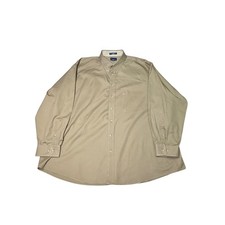 Paul Fredrick Men's 3XL Button Down Shirt Long Sleeve Cotton Beige