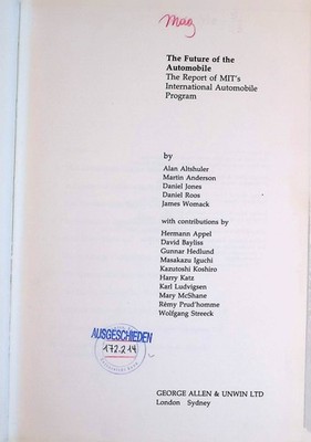 Future of the Automobile: Report of M.I.T.'s International Automobile Programme
