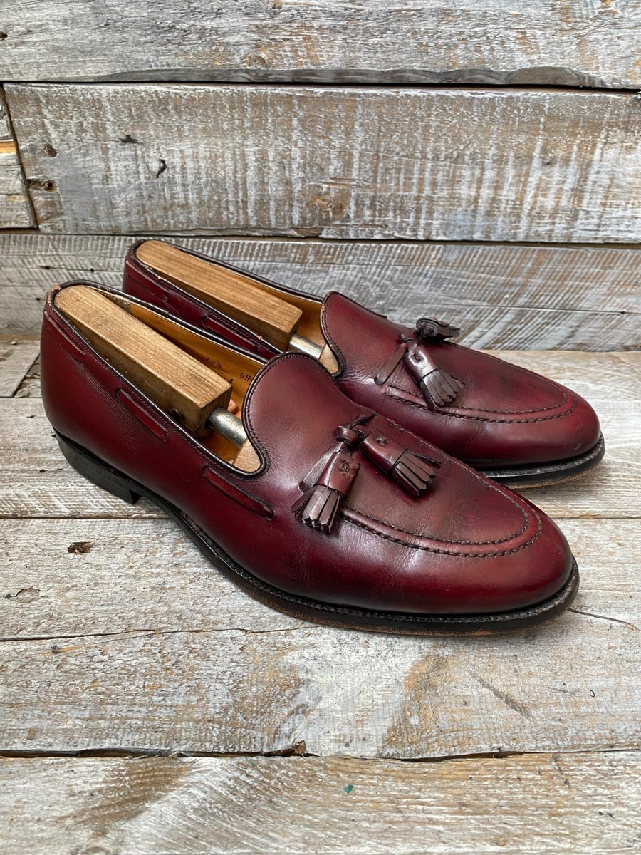 Alden 663 Classic Burgundy Calfskin Leather Tassel Loafers 10.5 A