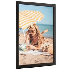 30x40 Wood Frame Black, Rustic Natural Wooden 40x30in Poster Picture Frame, Dist