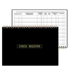 Check Register Large Print Spiral Bound 60 Pages Easy Read Transaction Book