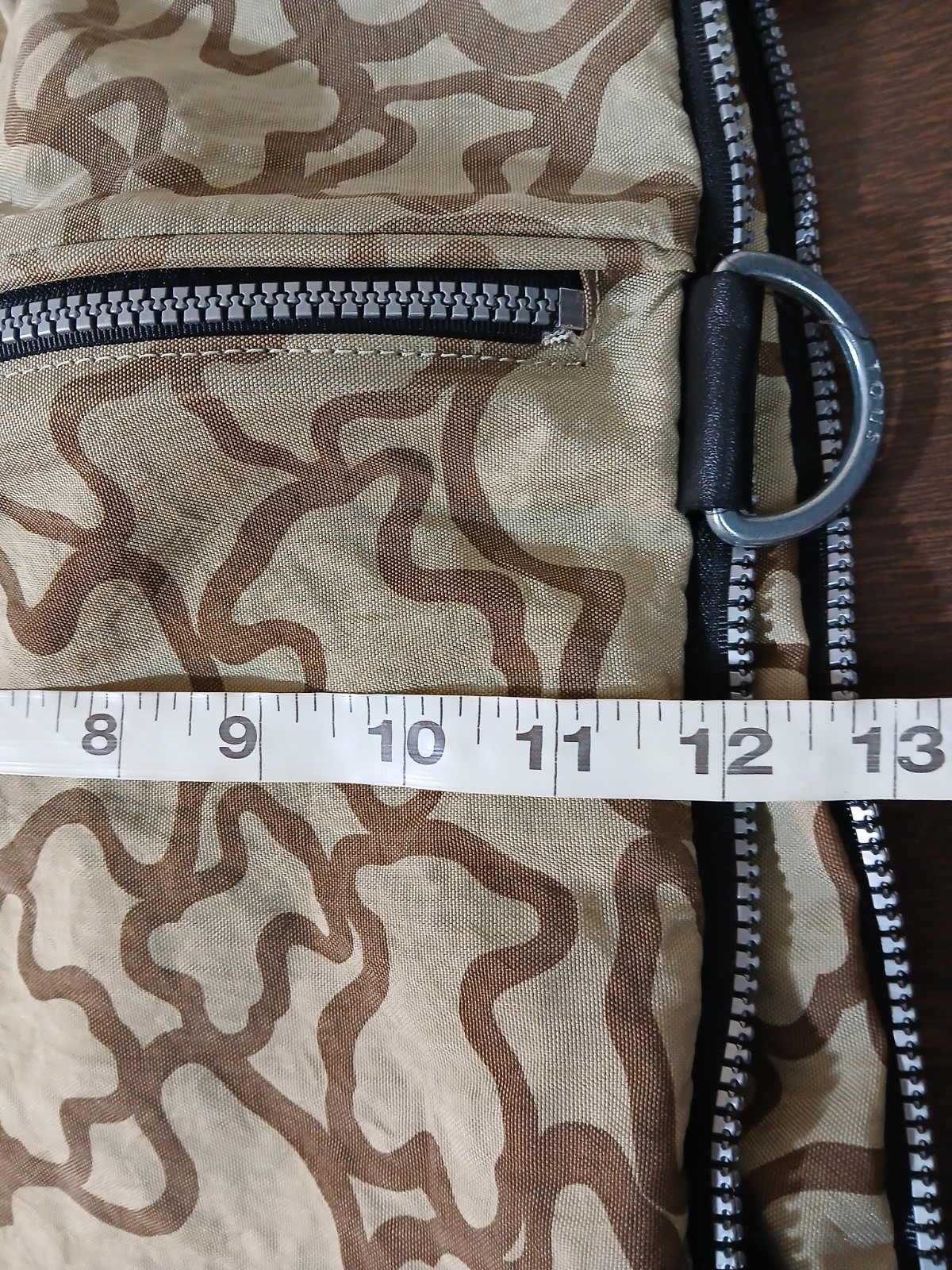 TOUS Drawstring Backpack Tan Brown Expandable Log… - image 9