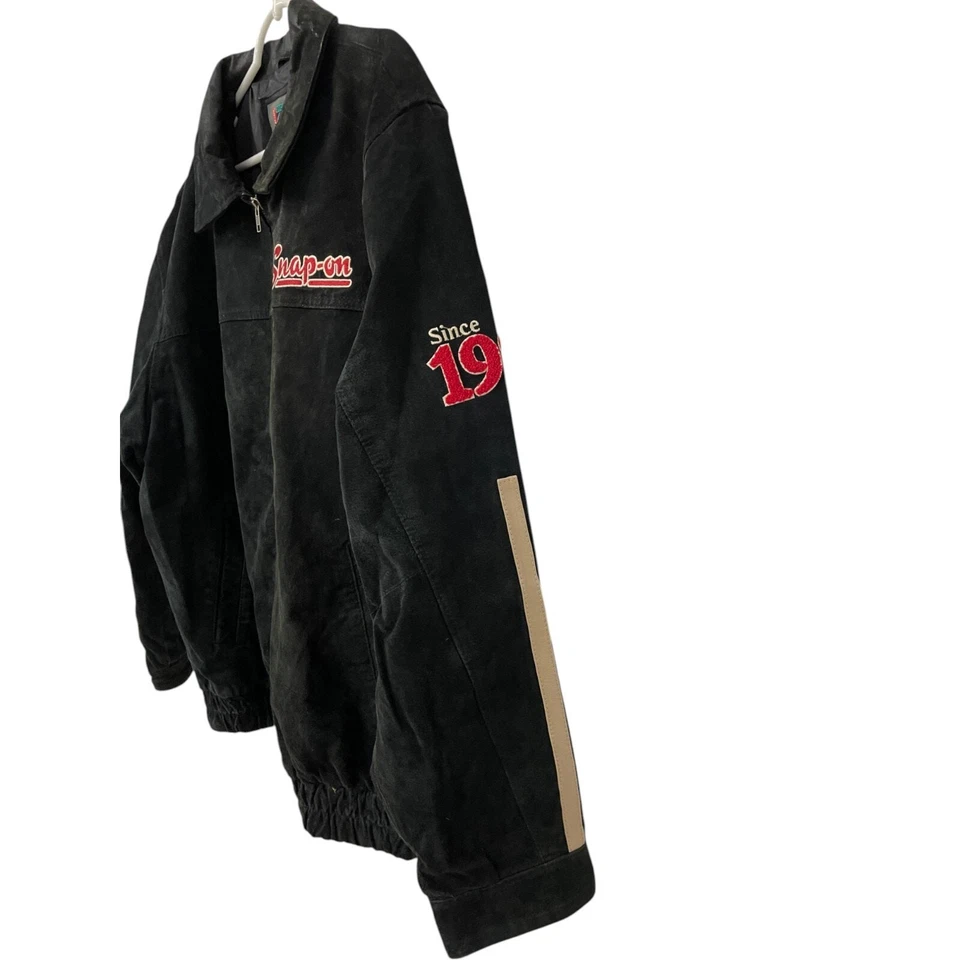 Snap On 2008 Tools Edition Black Suede Leather Mens Size XL Zip Front Collared - Image 4 of 4