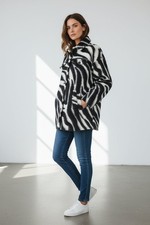 Manteau Femme One Step Noir Blanc Laine Tendance Hiver Chic Taille L Neuf