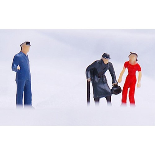 24Pcs Mixed Model People Figure Train Railway Building Scenery Scale 1:87 - Bild 2 von 9
