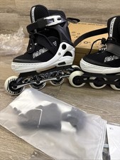 PAPAISON Adjustable Inline Skates Black Size S Kids Youth Roller Blades w/ Tool