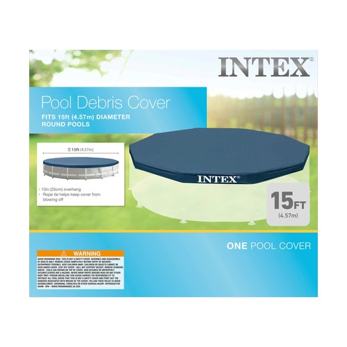 Intex 28032E 15 Foot Round Above Ground Swimming Pool Cover, (Pool Cover Only) - 第 7/8 張圖片
