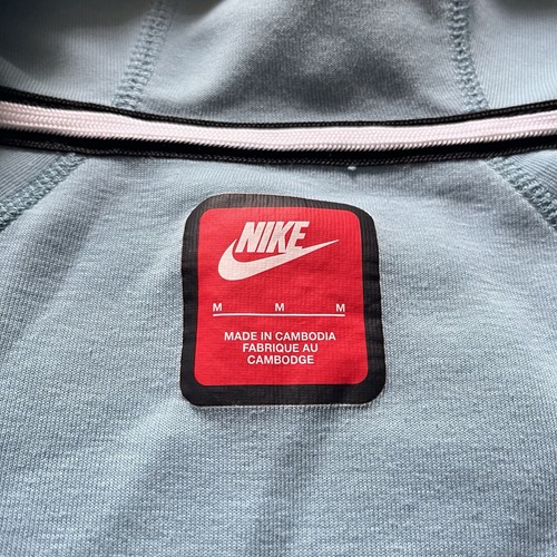 Nike Tech Jacket Hoodie Medium Blue Youth Boys Full Zip Lined Polyester Cotton - Picture 15 of 18