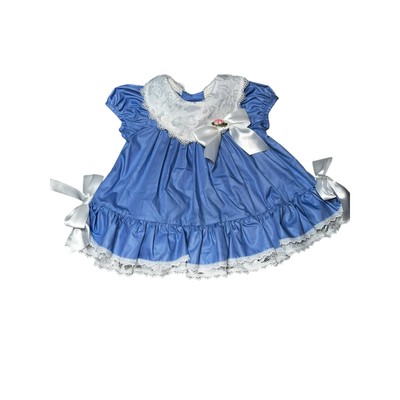Vintage rare editions blue and white ruffles frilly lace baby girl