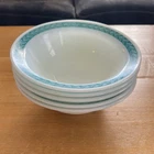 Vintage Fire King Bluegrass Laurel Leaf Milk Glass Bowls Set Of 5 Anchor Hoking