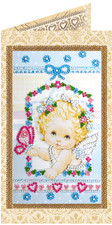 Embroidery Postcard Kit ANGEL Craft Gift Set