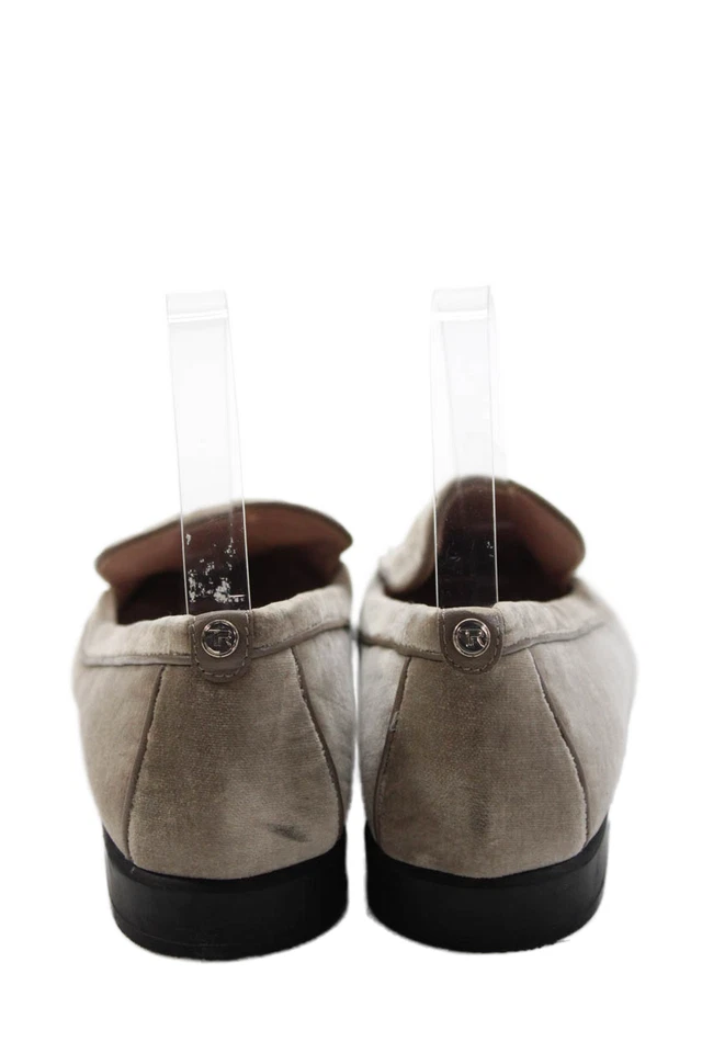 Zapatos Mocasines Bryn Planos Sin Cordones Terciopelo Mujer Taryn Rose Beige Talla 6B Foto 3 de 4